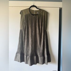 Green crinkle dress from Anthropologie